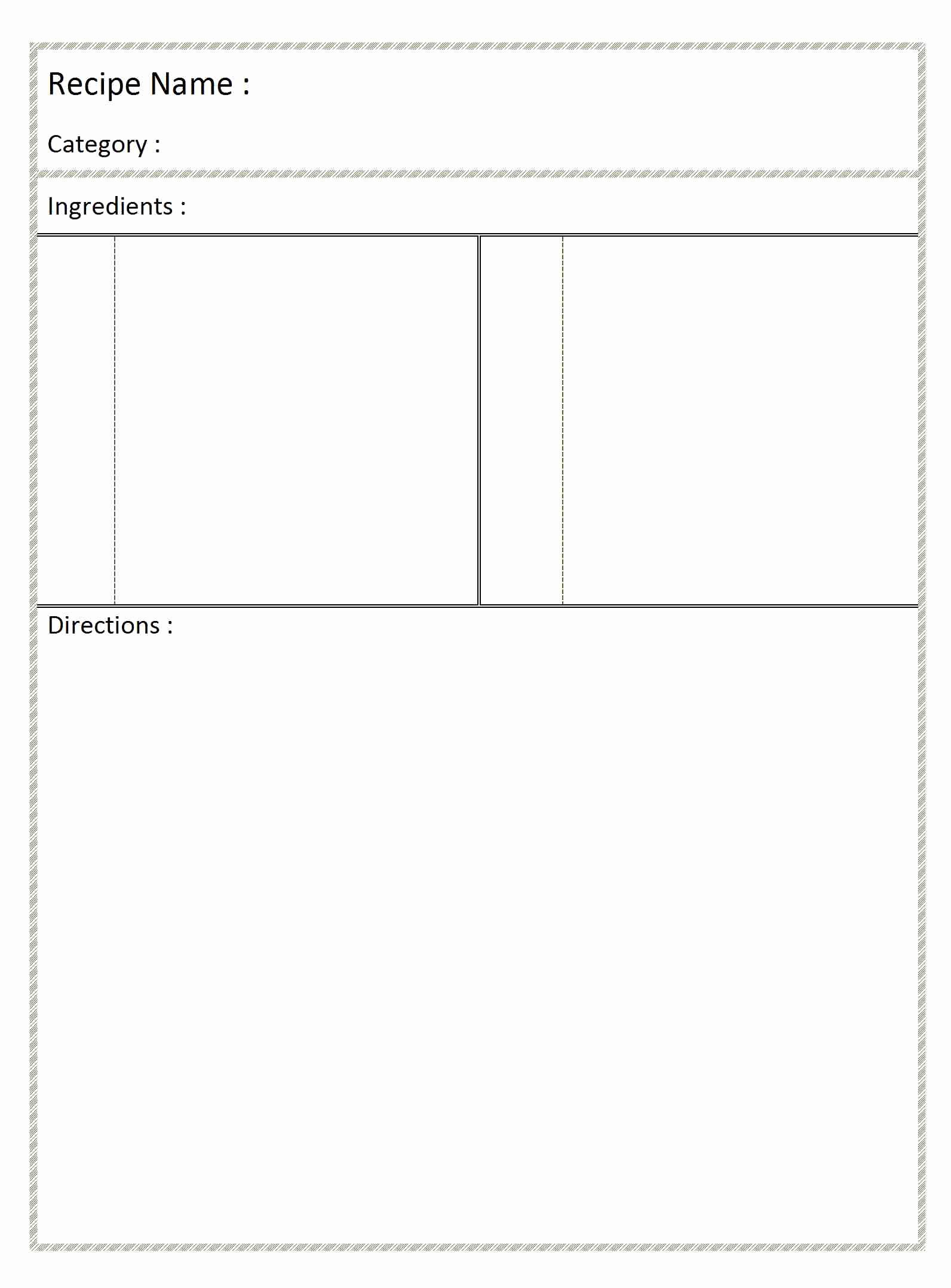 post printable blank recipe templates