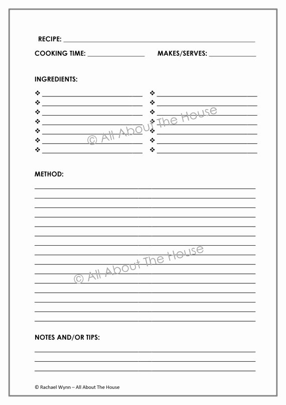 7 Best Of Printable Blank Recipe Templates Free