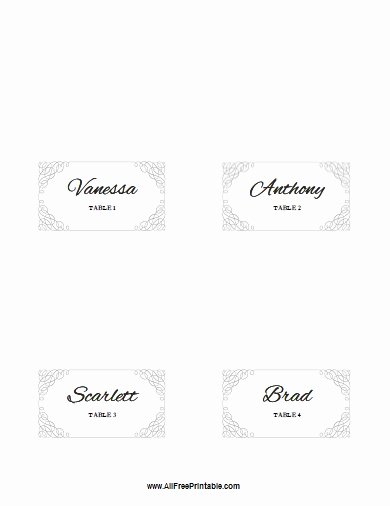 7 Best Of Printable Folded Place Card Template
