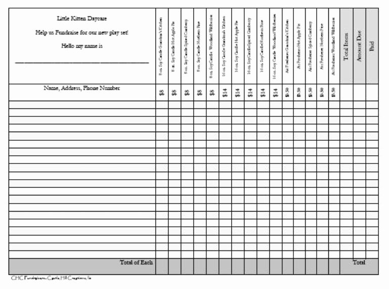 post printable fundraiser order forms