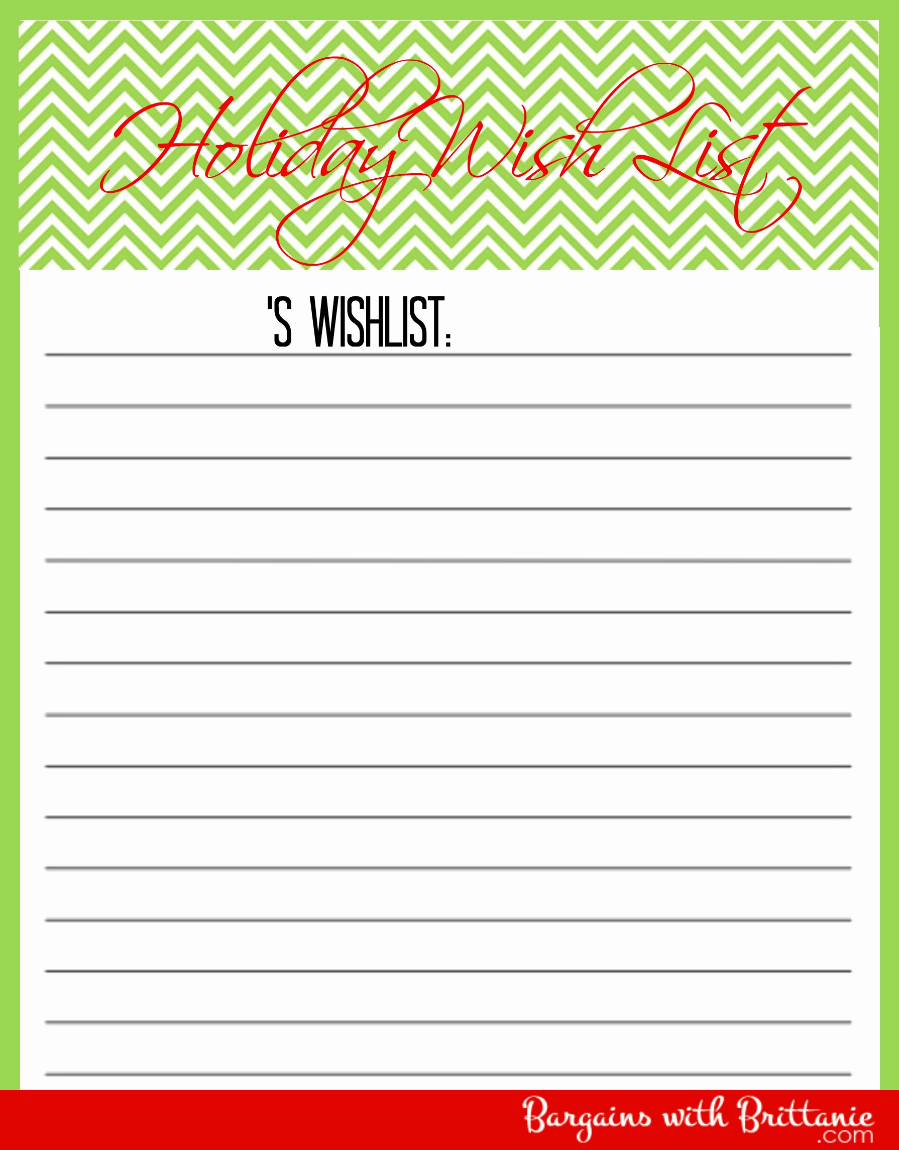 7 Best Of Printable Holiday Wish List Free