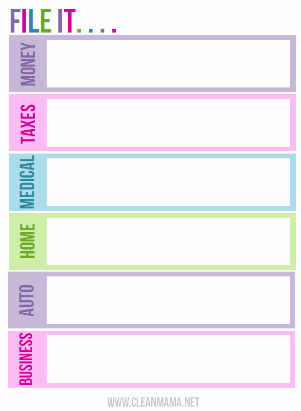 7 Best Of Printable Labels for organizing Paperwork