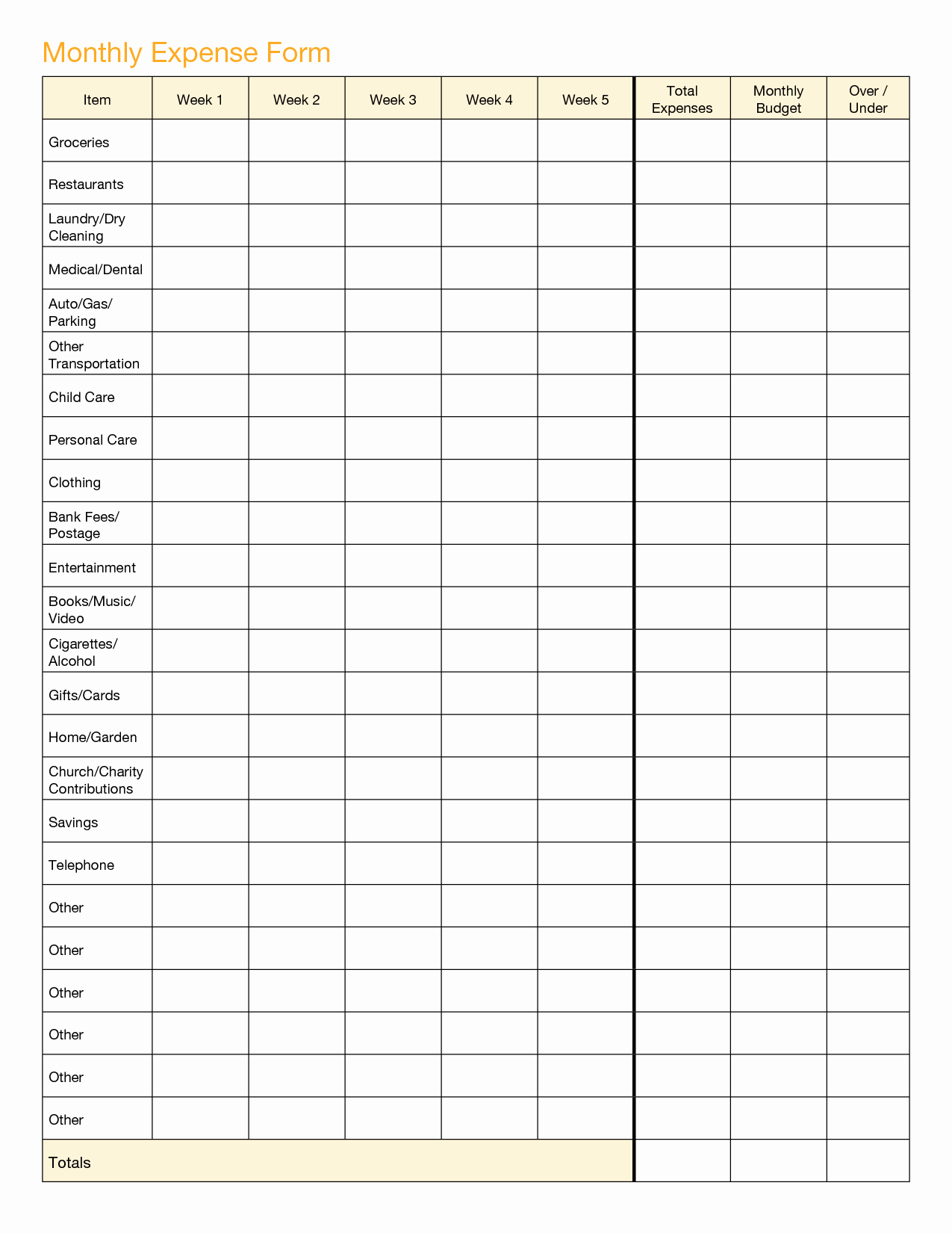7 Best Of Track Monthly Expenses Printable form