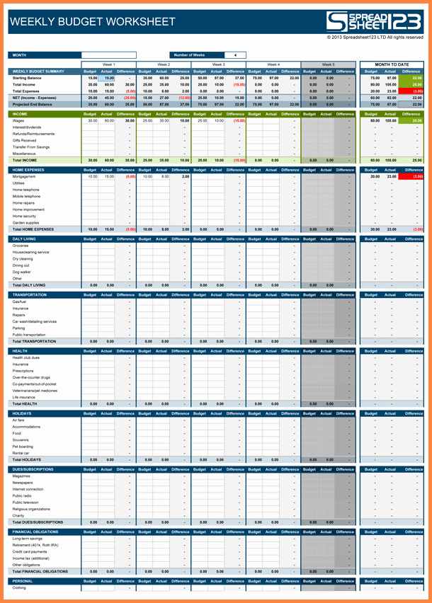 7 Bill Payment Spreadsheet Excel Templates