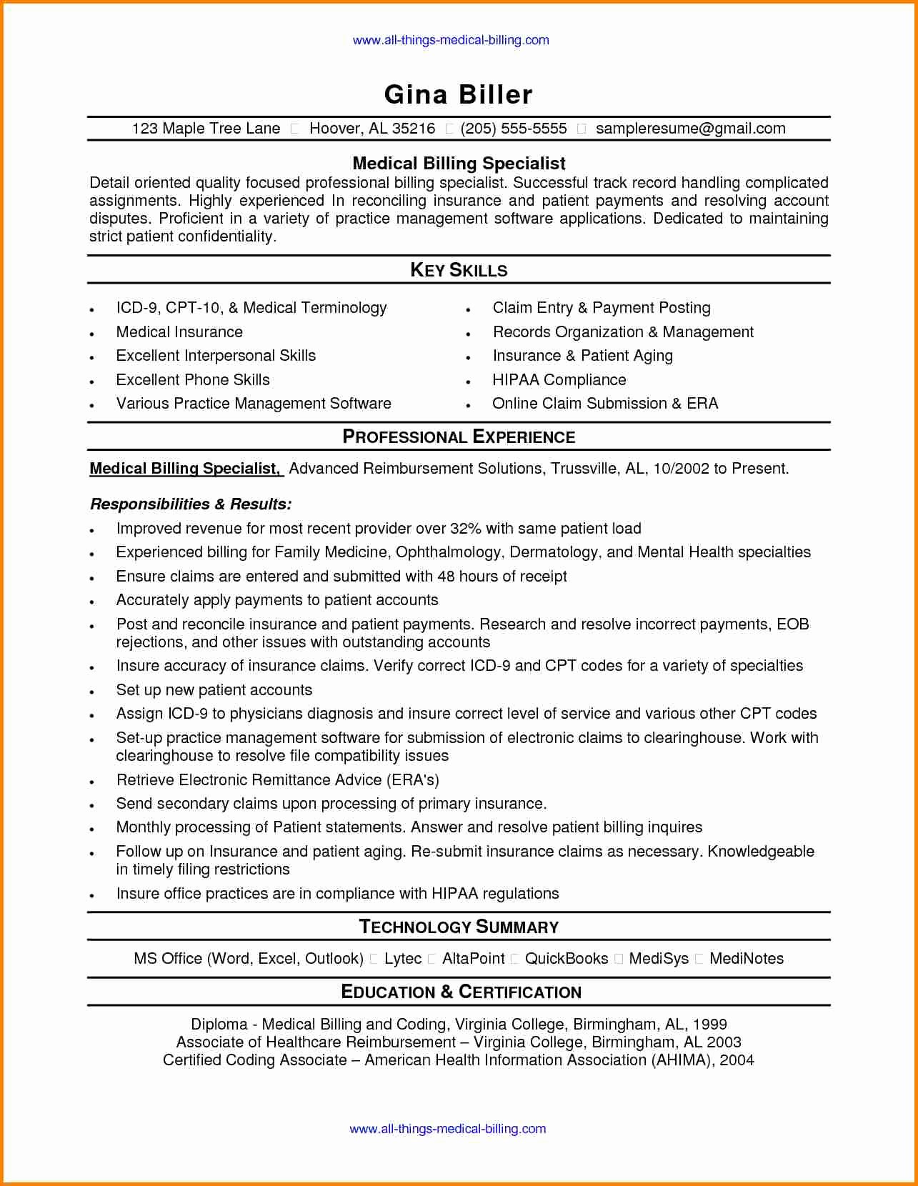 Resume Job Responsibilities Examples