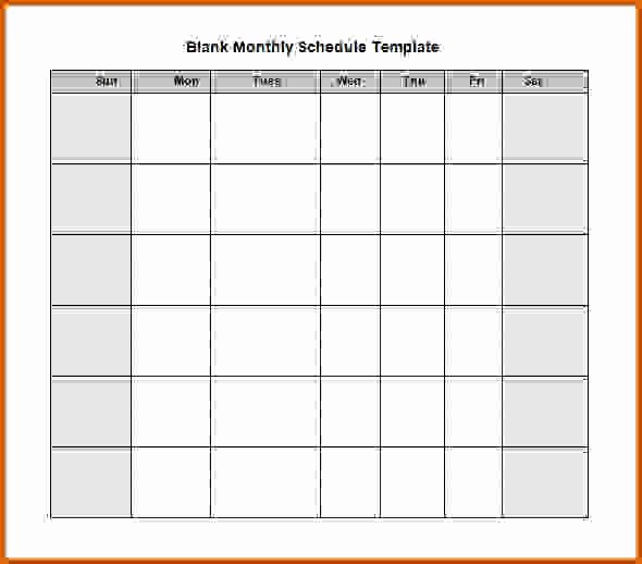 7 Blank Monthly Employee Schedule Template