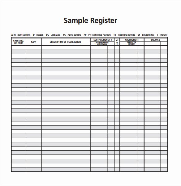 7 Check Register Samples