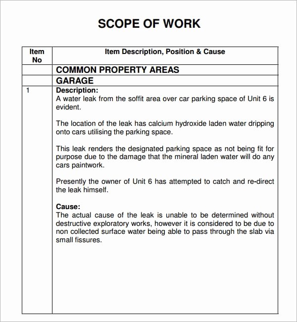 7 Construction Scope Of Work Templates Word Excel Pdf