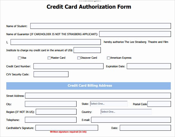 7 Credit Card Authorization forms to Download