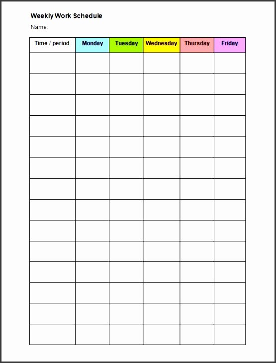 daily schedule template for work g3vat