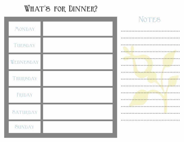 7 Day Meal Plan Template Pdf
