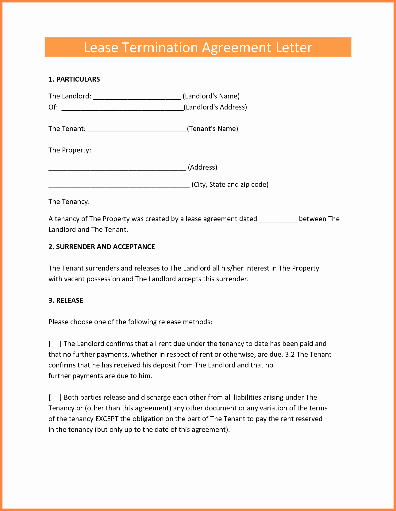 7 Early Termination Of Lease Agreement by Landlord