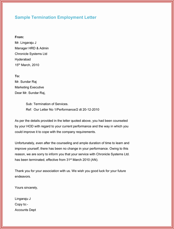 7 Employment Termination Letter Samples to Write A
