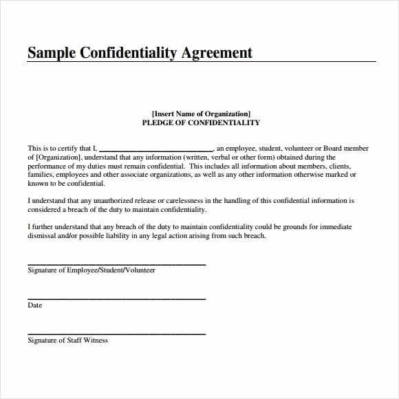 7 Free Confidentiality Agreement Templates Excel Pdf formats