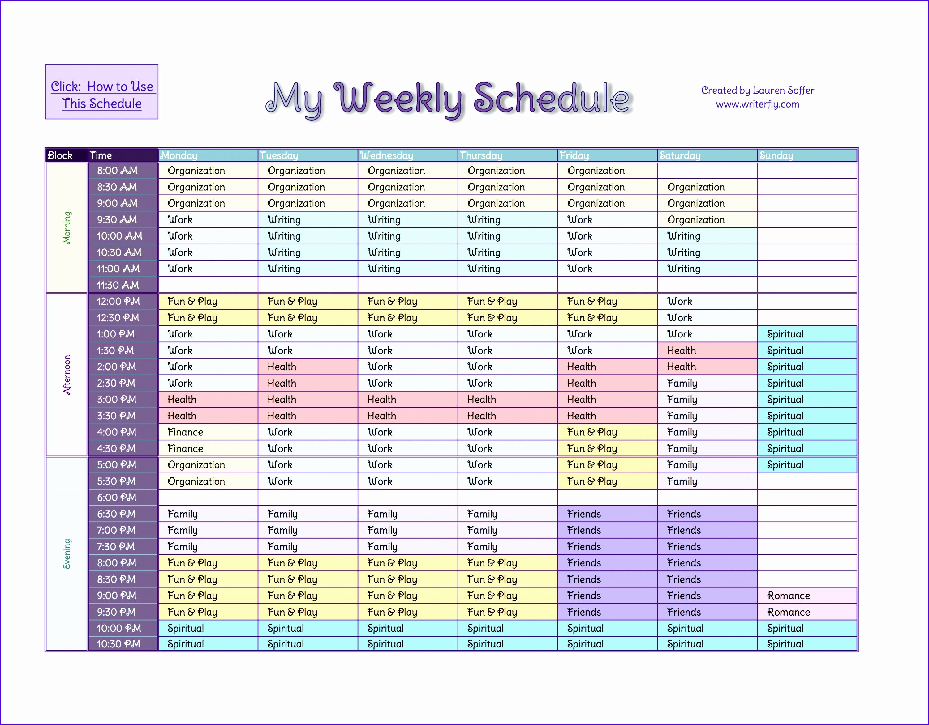 excel in house schedule creator