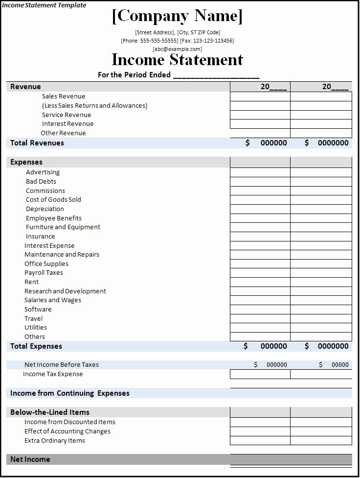 7 Free In E Statement Templates Excel Pdf formats