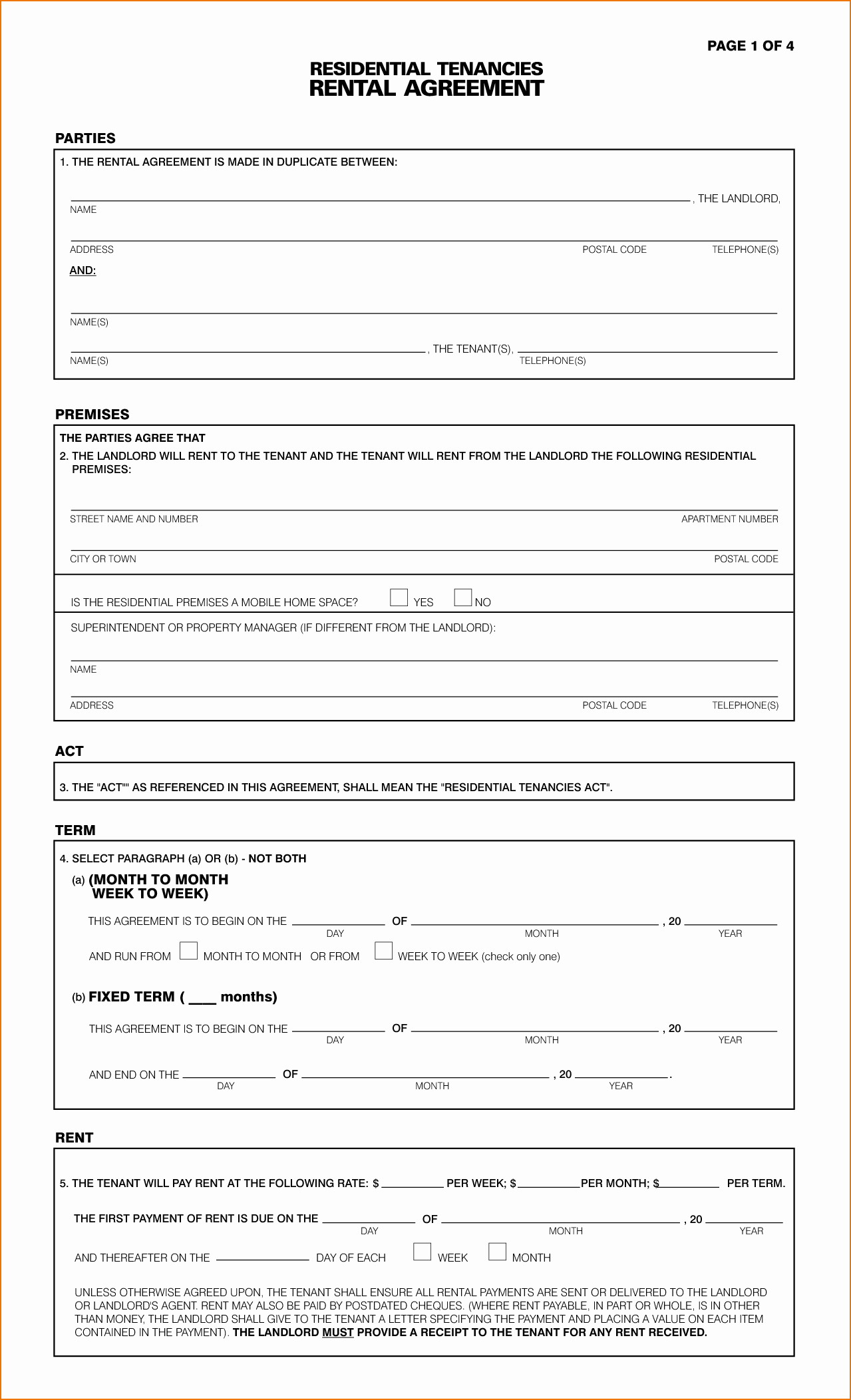 7 Free Printable Rental Agreement forms