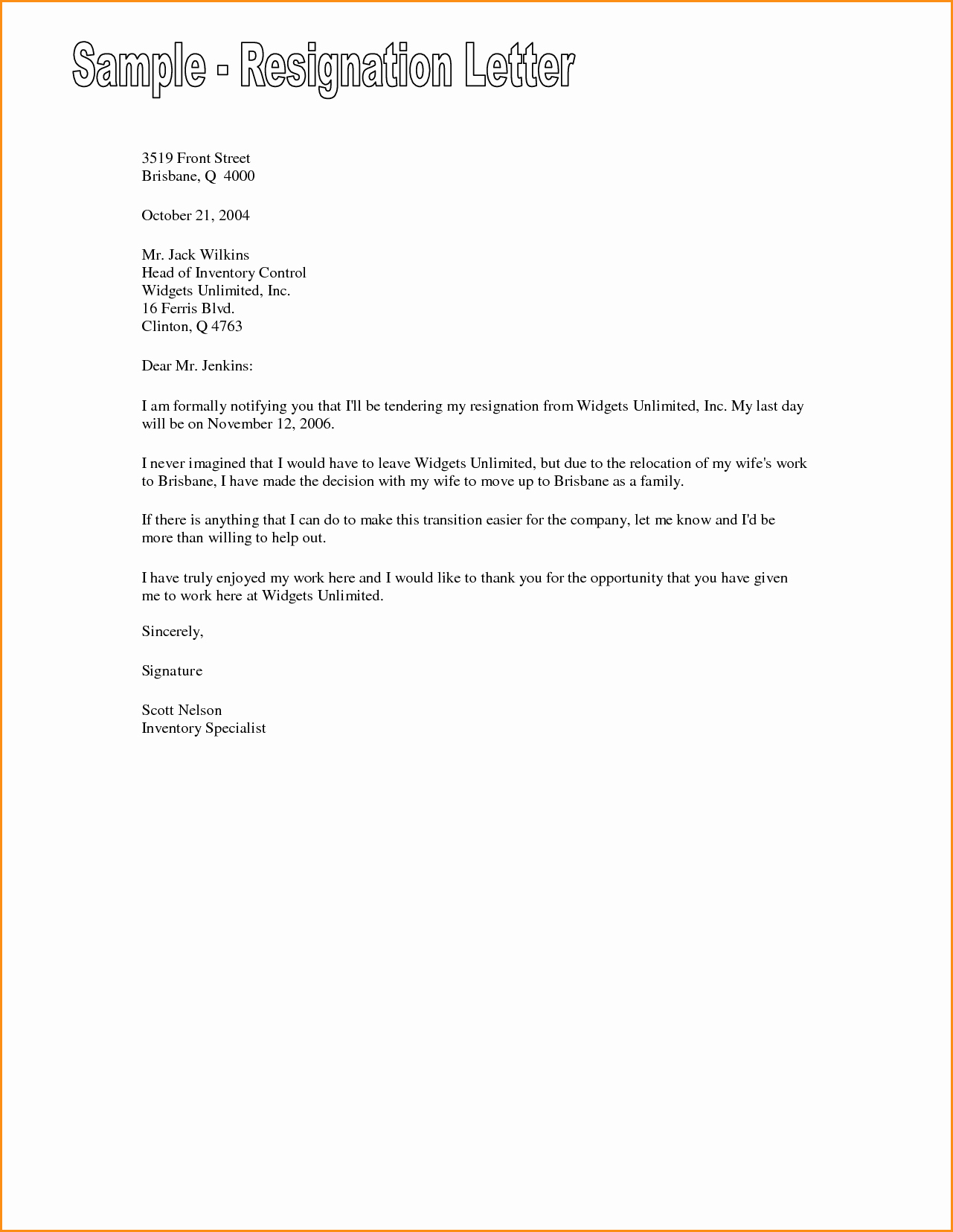 7 Friendly Resignation Letter Template