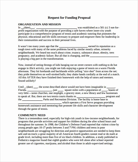 sample funding proposal template