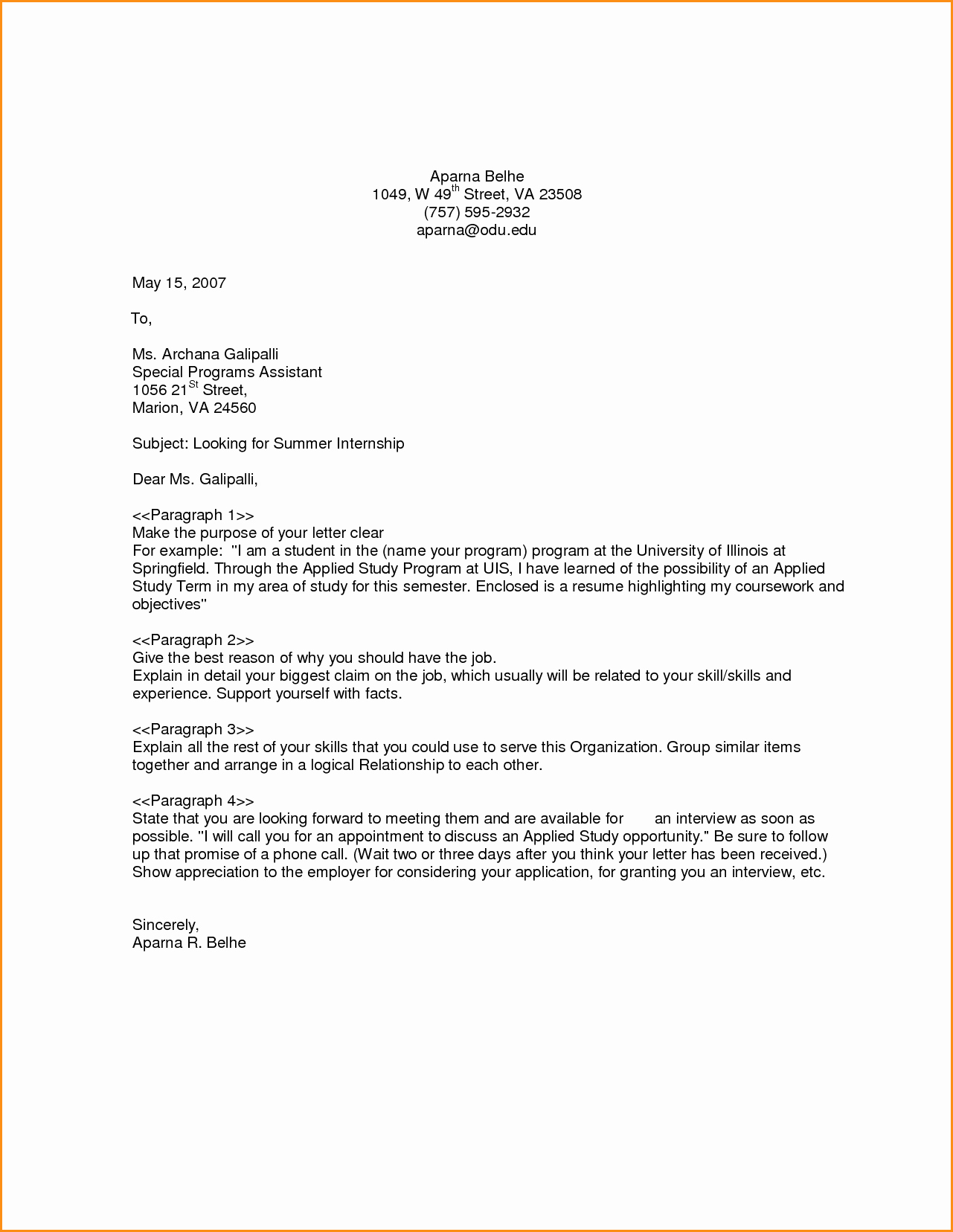 7 Generic Cover Letter Example