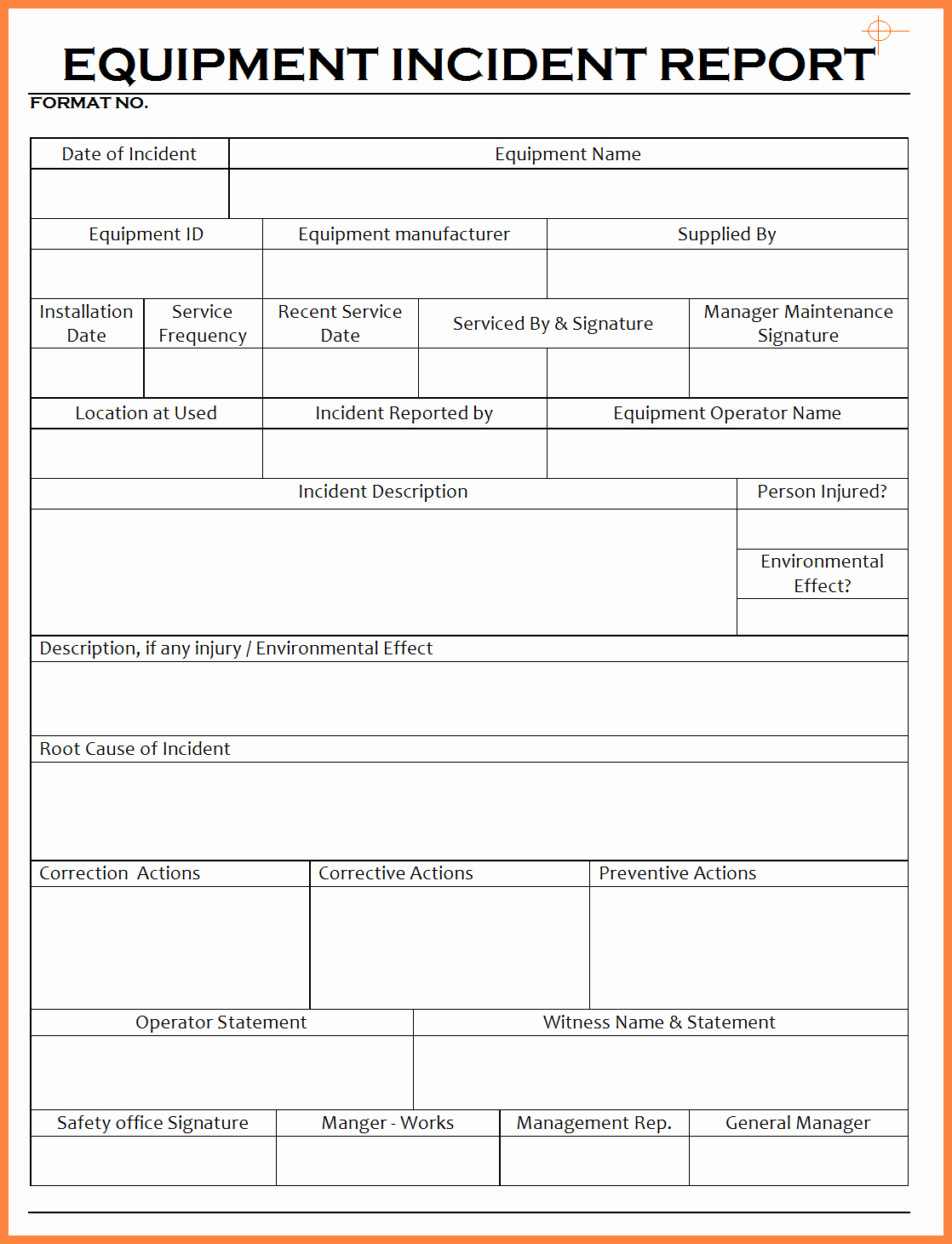 7 Incident Report Template Word Document