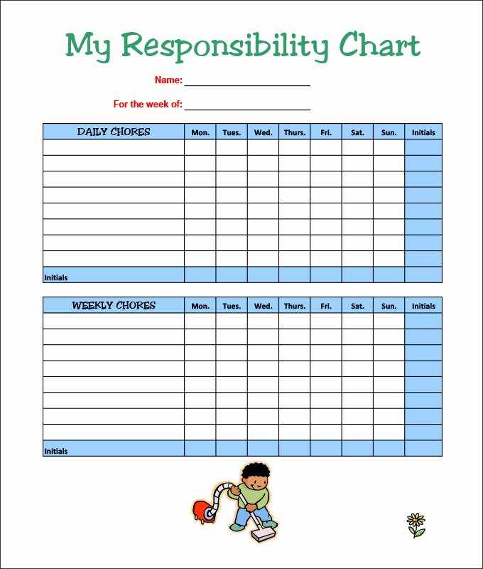 7 Kids Chore Chart Templates Free Word Excel Pdf