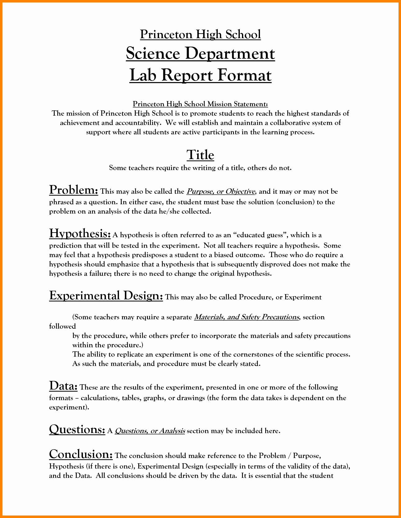 7 Lab Report Middle School