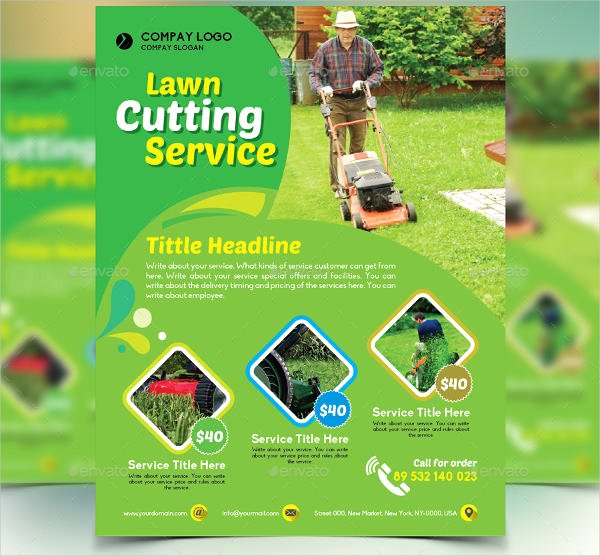 7 Lawn Mowing Flyer Designs &amp; Templates Psd Vector Eps