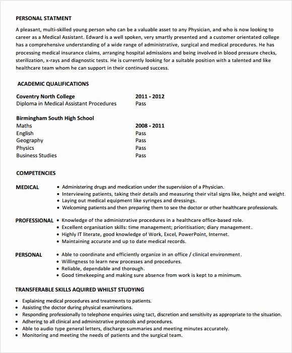 7 Medical assistant Resume Templates – Samples Examples