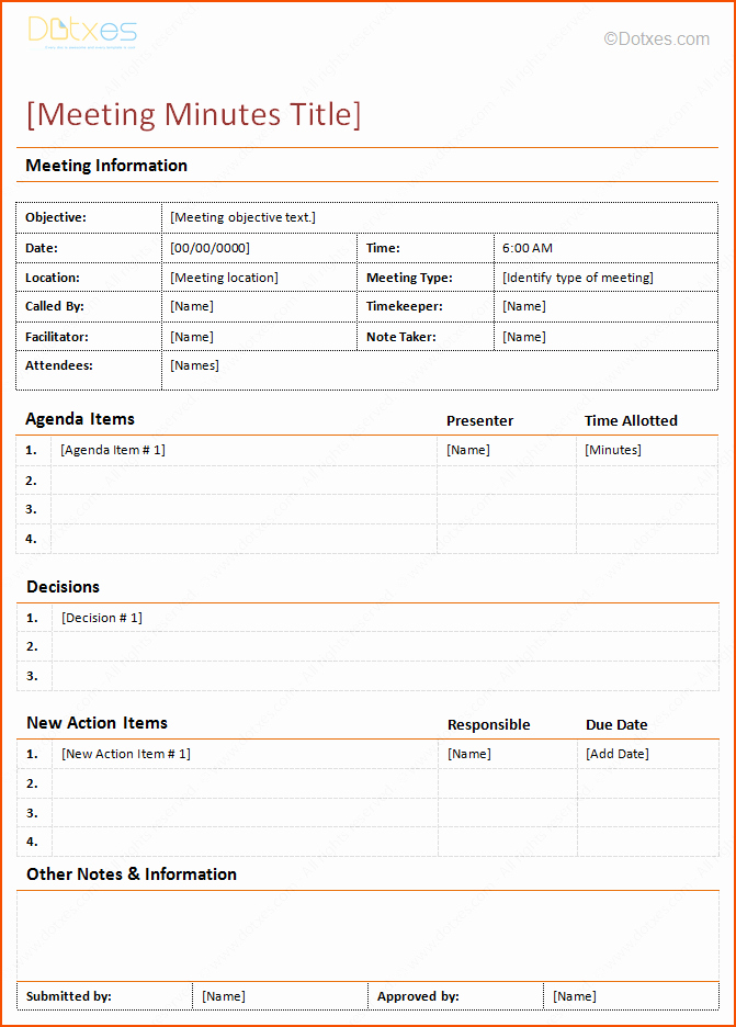 7 meeting minutes format