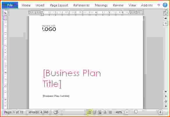 7 Microsoft Word Business Plan Template Bookletemplate