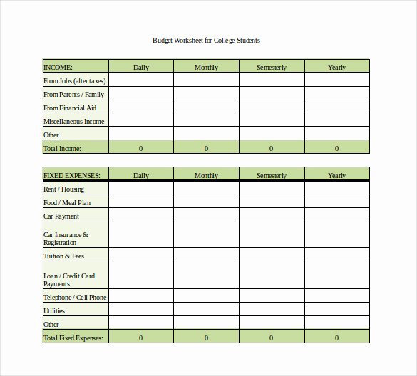 7 Monthly Bud Spreadsheet Templates Free Word Excel