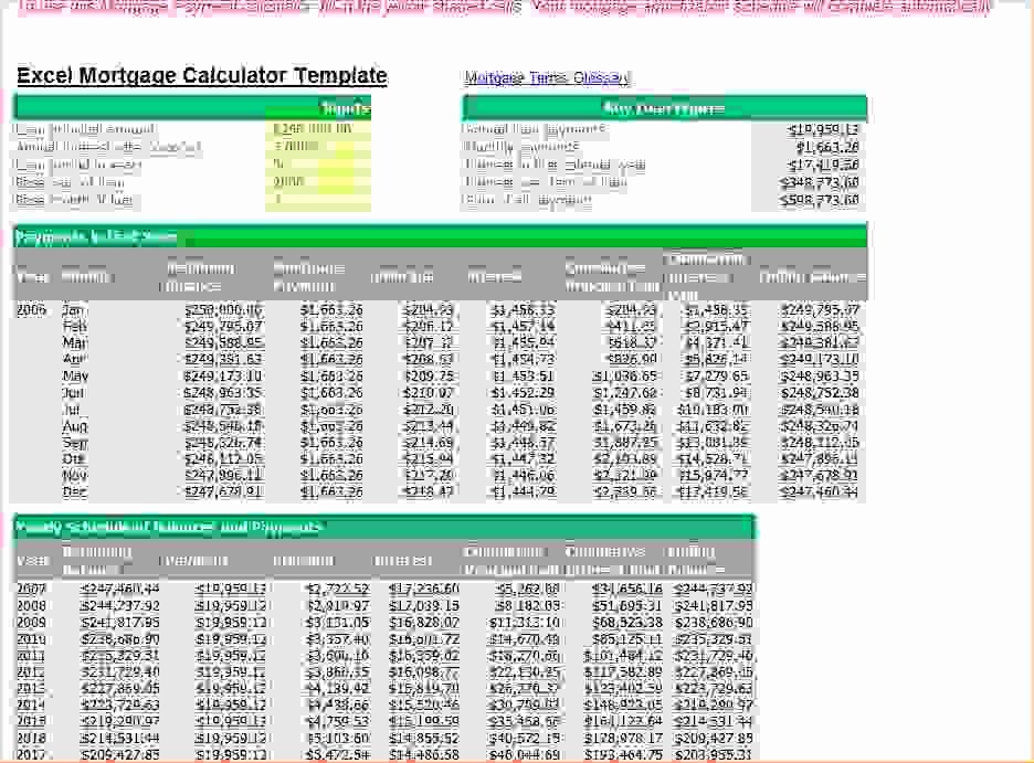 7 Mortgage Calculator Excel Template
