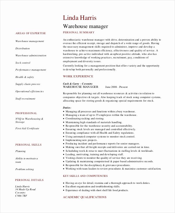 7 Operations Manager Resume Free Sample Example