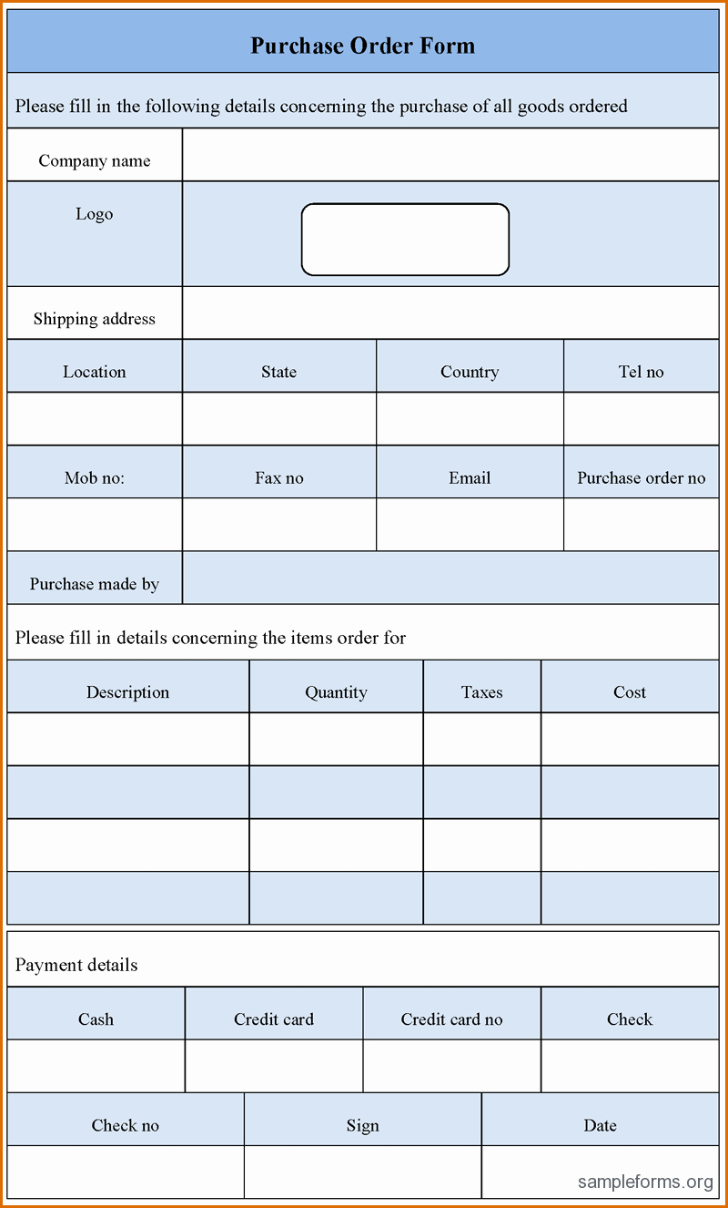 7 order form Template Word