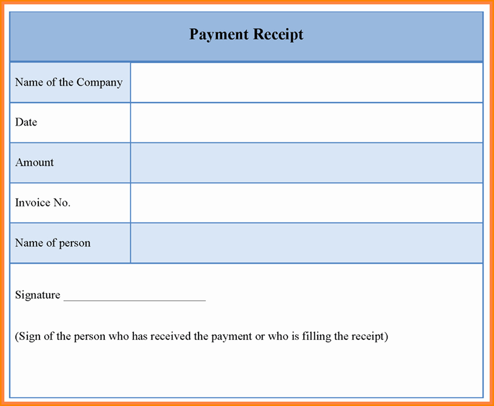 7 Payment Receipt form