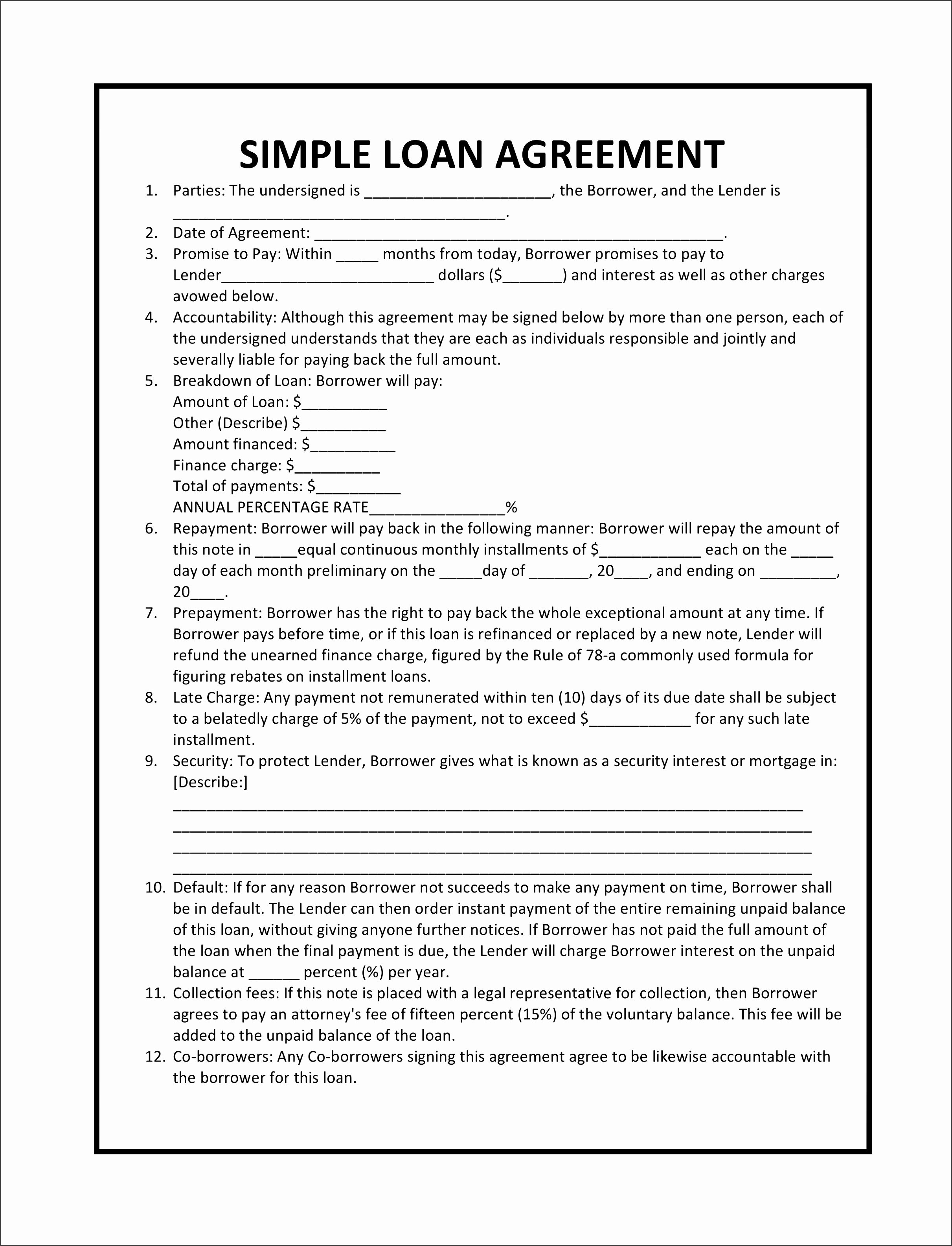 7 Personal Loan Agreement Template Free Sampletemplatess