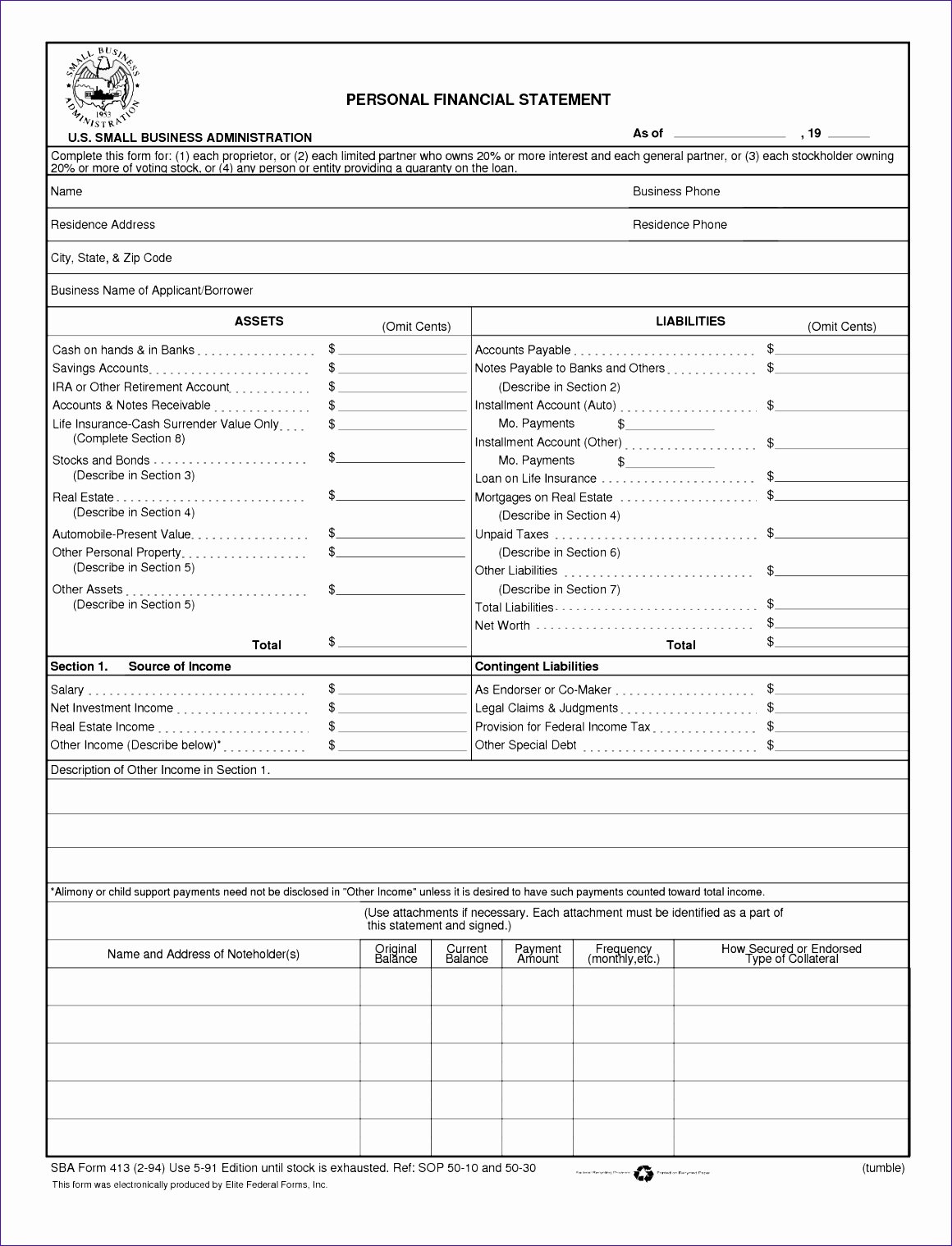7 Pro forma In E Statement Template Excel