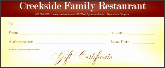 7 Restaurant Gift Certificate Template Sampletemplatess
