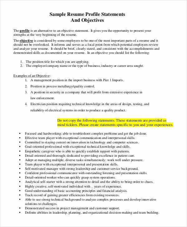 7 Resume Profile Examples