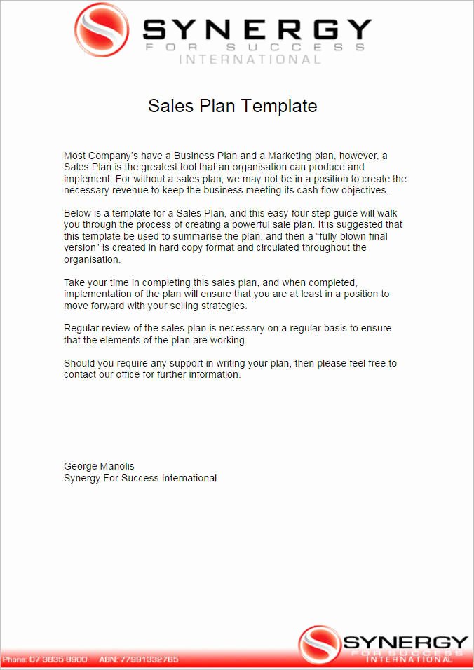7 Sales Plan Template Free Word form Pdf formats