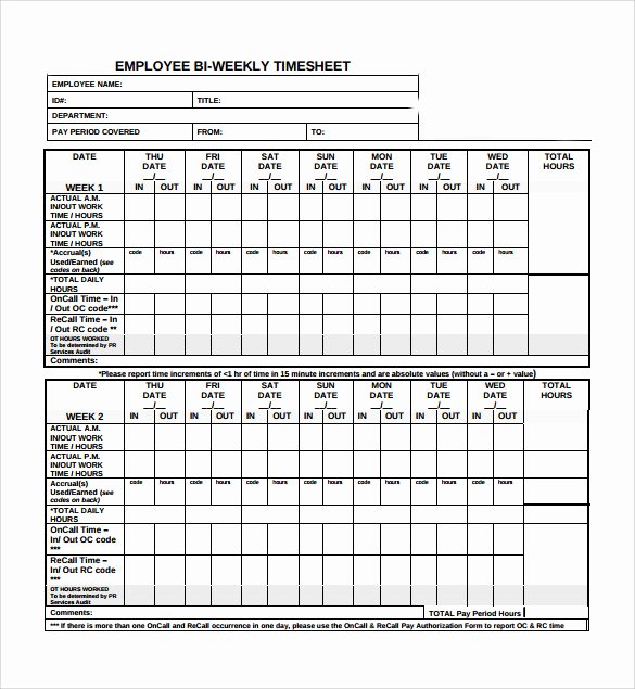 biweekly time sheet calculator