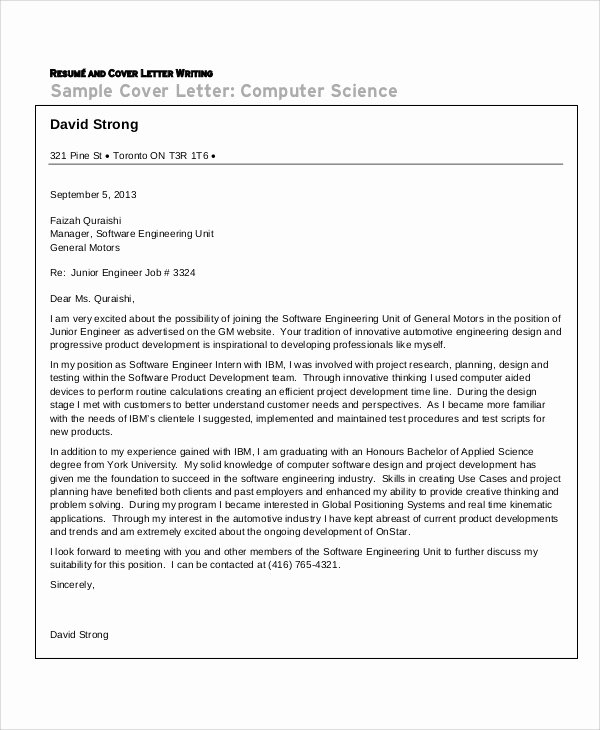 7 Sample Engineering Cover Letters