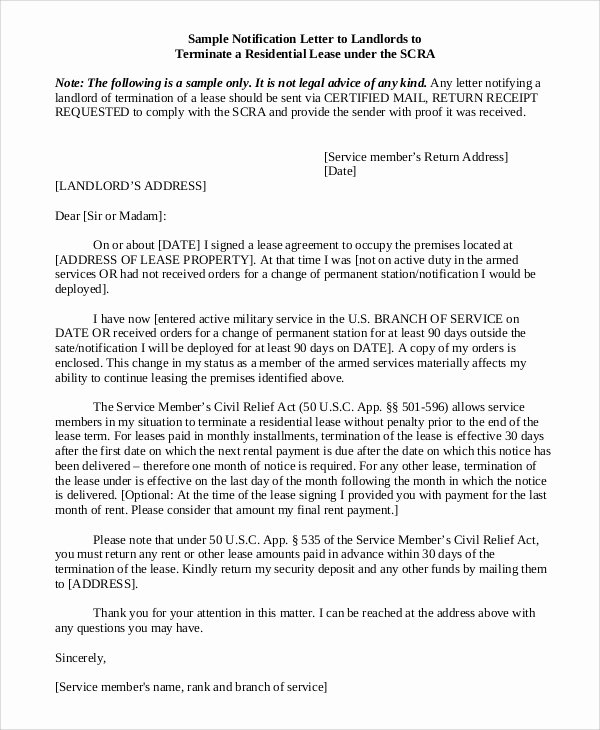 7 Sample Lease Termination Letters