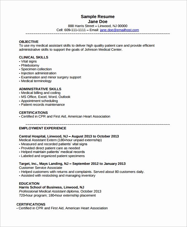 medical assistant resume