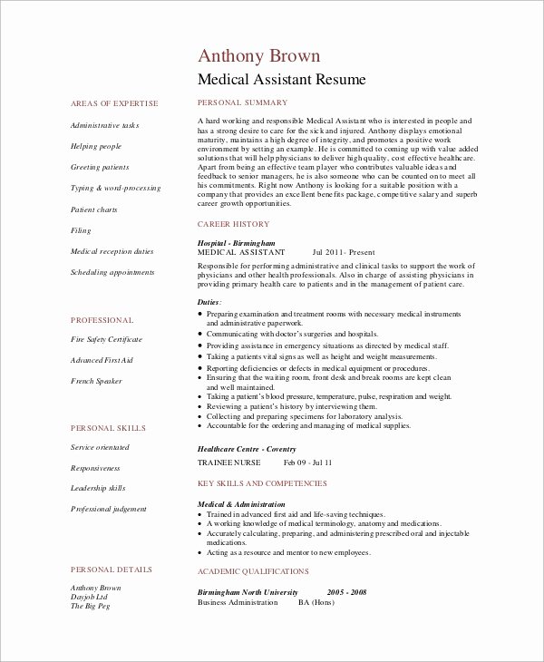 7 Sample Medical assistant Resumes