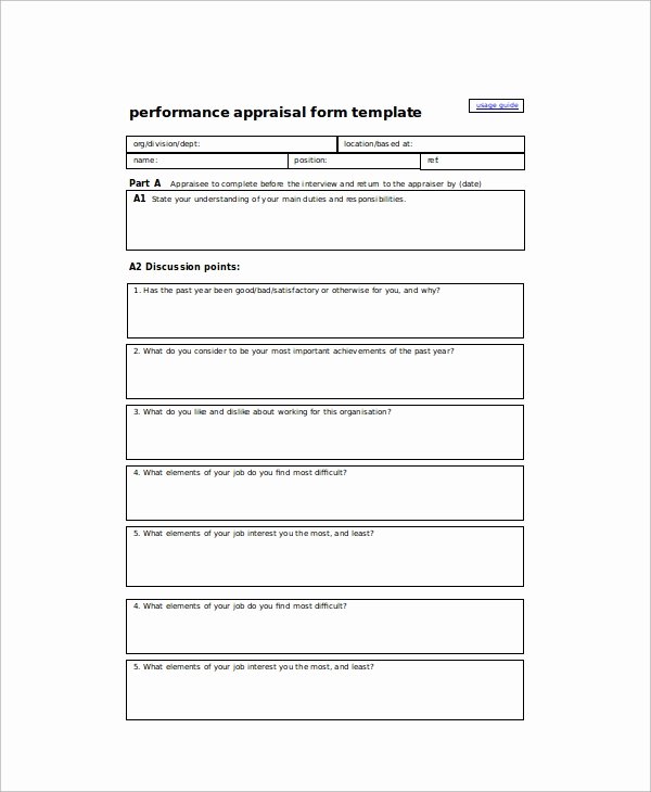 7 Sample Performance Appraisals