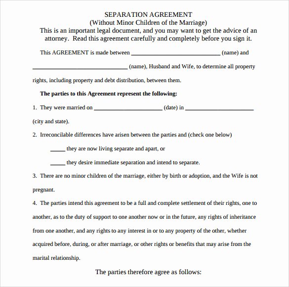 7 Sample Separation Agreements