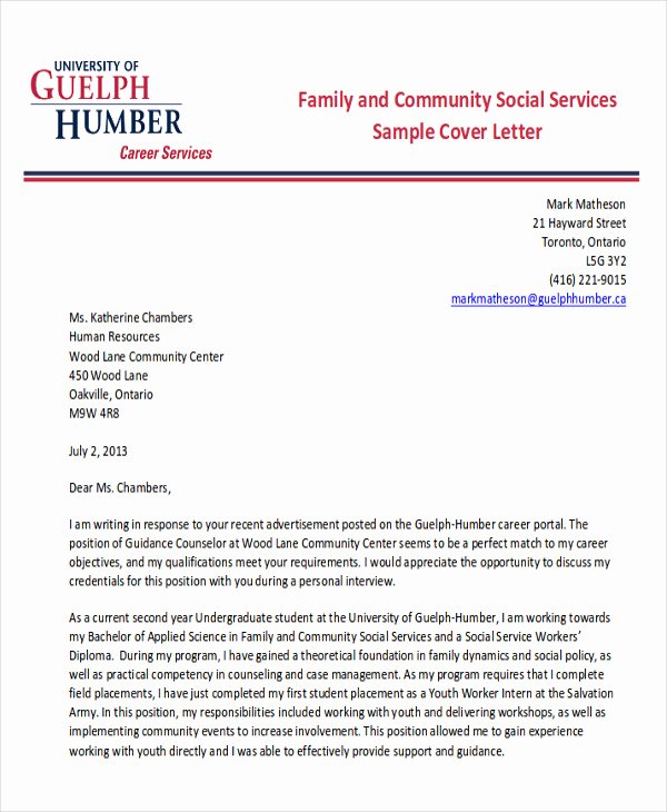 7 Sample social Worker Cover Letters
