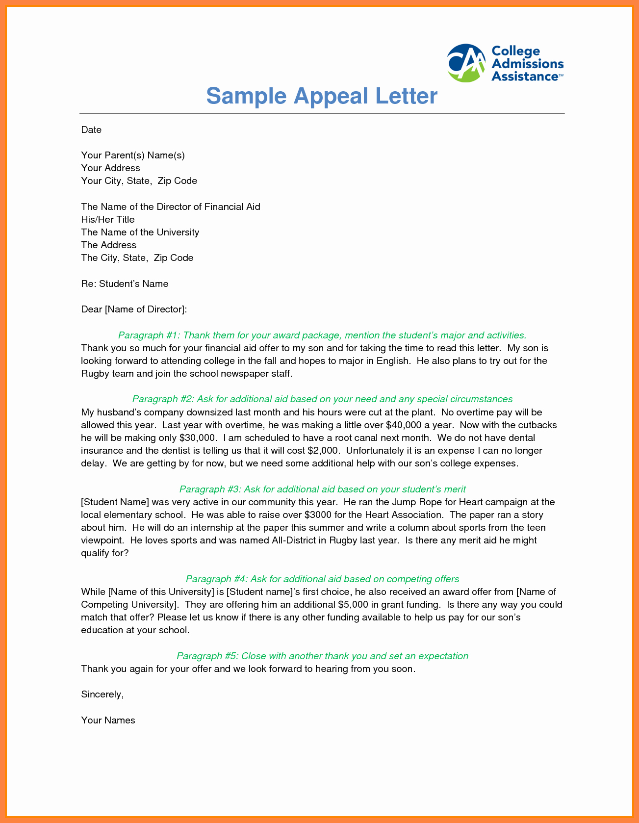 7 Sap Appeal Letter